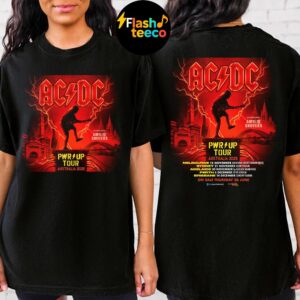 ACDC PWR Up Tour Australia 2025 Poster Dates List With Special Guest Amyl And The Sniffers Two Sided Essential T-Shirt