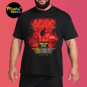 ACDC PWR Up Tour Australia 2025 Poster Dates List With Special Guest Amyl And The Sniffers Unisex T-Shirt