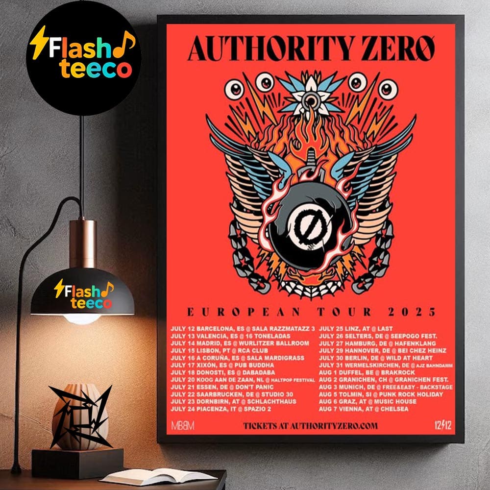 Authority Zero European Tour 2025 Dates List Wall Art Home Decor Poster Canvas Authority Zero European Tour 2025 Dates List Wall Art Home Decor Poster Canvas