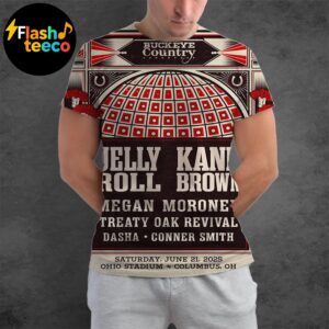 Buckeye Country Superfest 2025 With Headliners Jelly Roll And Kane Brown At Ohio Stadium In Columbus OH On June 21st 2025 All Over Print Shirt