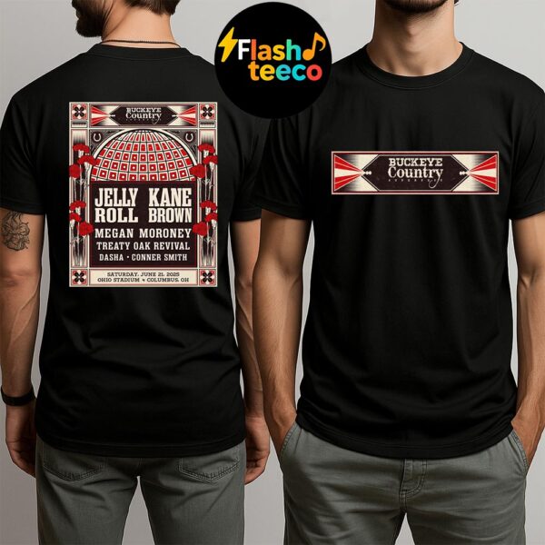 Buckeye Country Superfest 2025 With Headliners Jelly Roll And Kane Brown At Ohio Stadium In Columbus OH On June 21st 2025 Two Sides Unisex T-Shirt