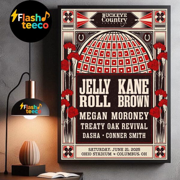 Buckeye Country Superfest 2025 With Headliners Jelly Roll And Kane Brown At Ohio Stadium In Columbus OH On June 21st 2025 Wall Art Home Decor Poster Canvas