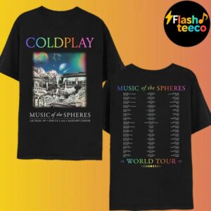 Coldplay Las Vegas Merch Tee 2025 Music Of The Spheres Tour Dates List At Allegiant Stadium In Las Vegas NV On June 6-7 2025 Two Sides Unisex Essential T-Shirt