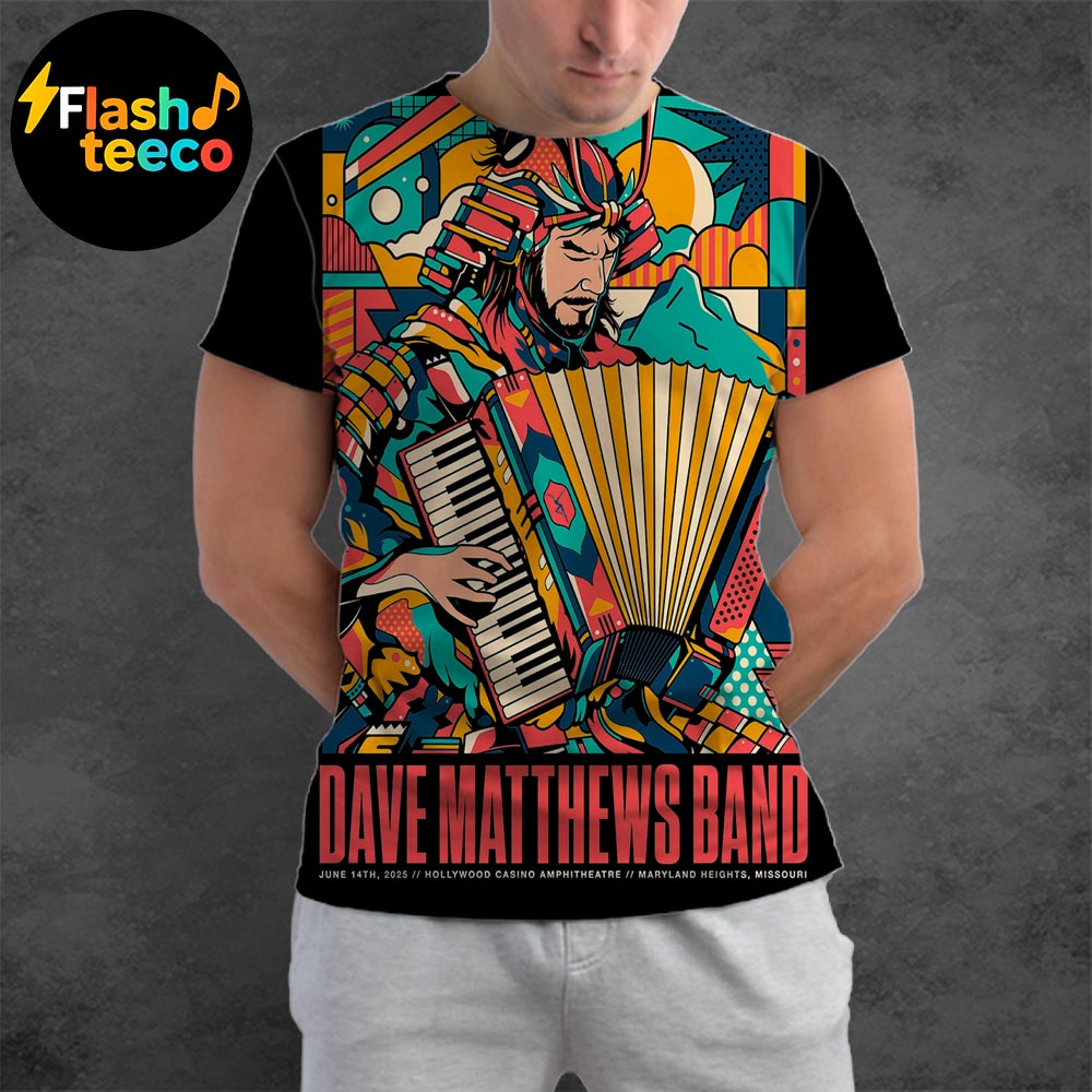 Dave Matthews Band Poster Show At Hollywood Casino Amphitheater In Maryland Heights MO On June 14th 2025 All Over Print Shirt Dave Matthews Band Poster Show At Hollywood Casino Amphitheater In Maryland Heights MO On June 14th 2025 All Over Print Shirt