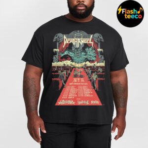 Death Angel Act III North American Tour 2025 Poster Dates List With Special Guests Toxic Holocaust Lions At The Gate And Misfire Essential T-Shirt