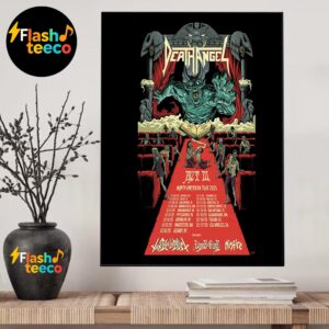 Death Angel Act III North American Tour 2025 Poster Dates List With Special Guests Toxic Holocaust Lions At The Gate And Misfire Home Decor Poster Canvas