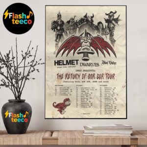 GWAR Presents 2025 The Return Of Gor Gor Tour Poster Dates List With Helmet Dwarves And Blood Vulture Home Decor Poster Canvas