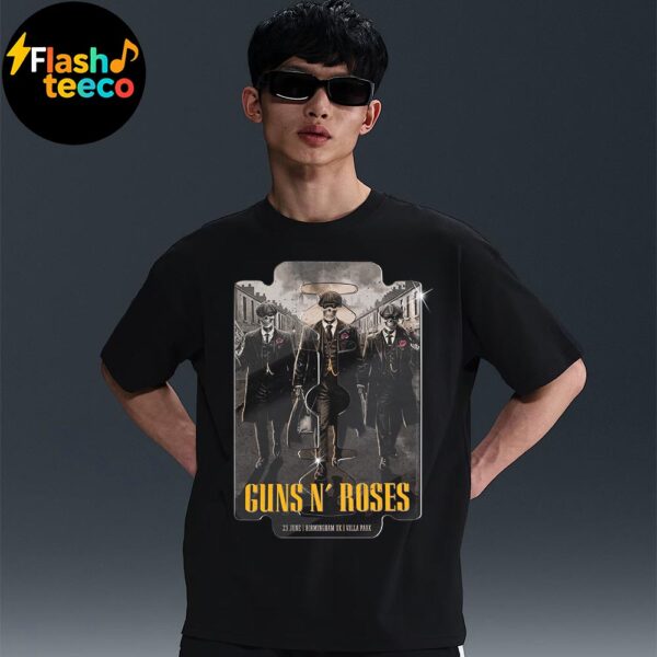 Guns N Roses Birmingham Poster 2025 World Tour Summer At Villa Park In Birmingham UK On June 23rd 2025 Unisex T-Shirt