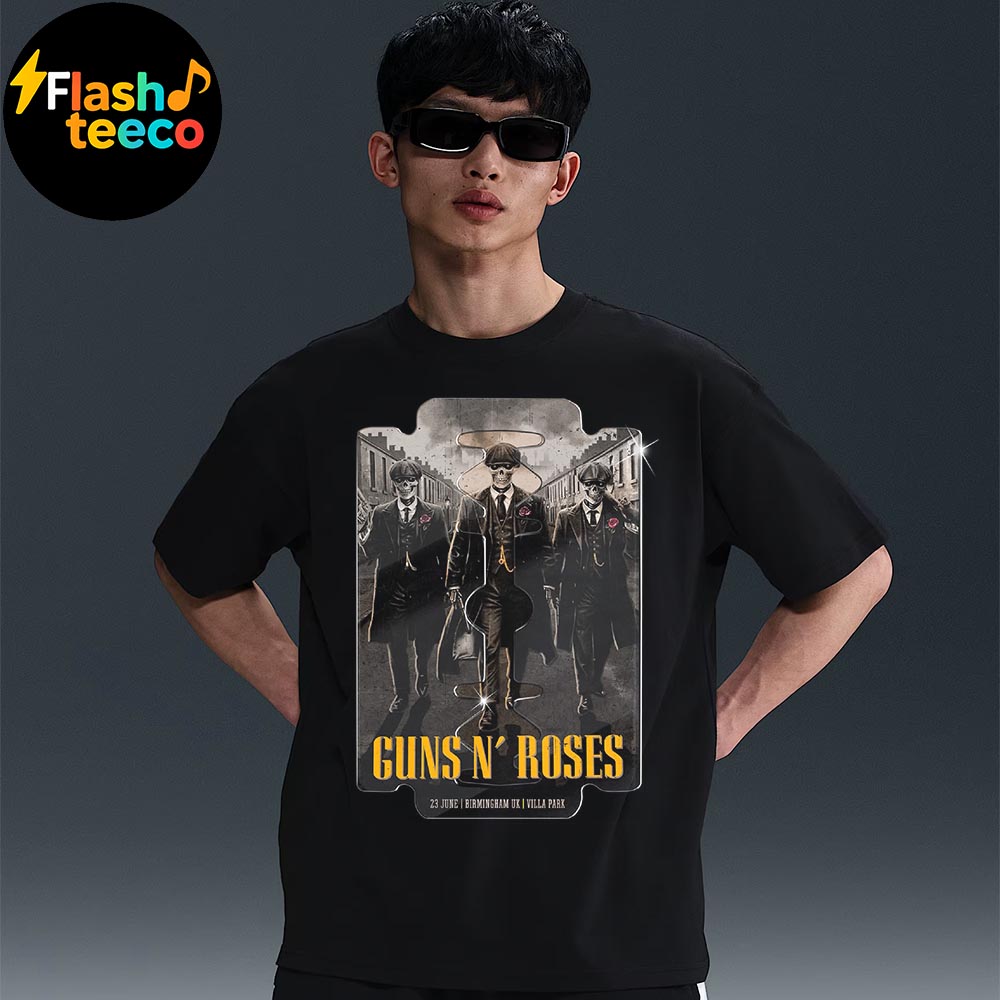 Guns N Roses Birmingham Poster 2025 World Tour Summer At Villa Park In Birmingham UK On June 23rd 2025 Unisex T-Shirt Guns N Roses Birmingham Poster 2025 World Tour Summer At Villa Park In Birmingham UK On June 23rd 2025 Unisex T-Shirt