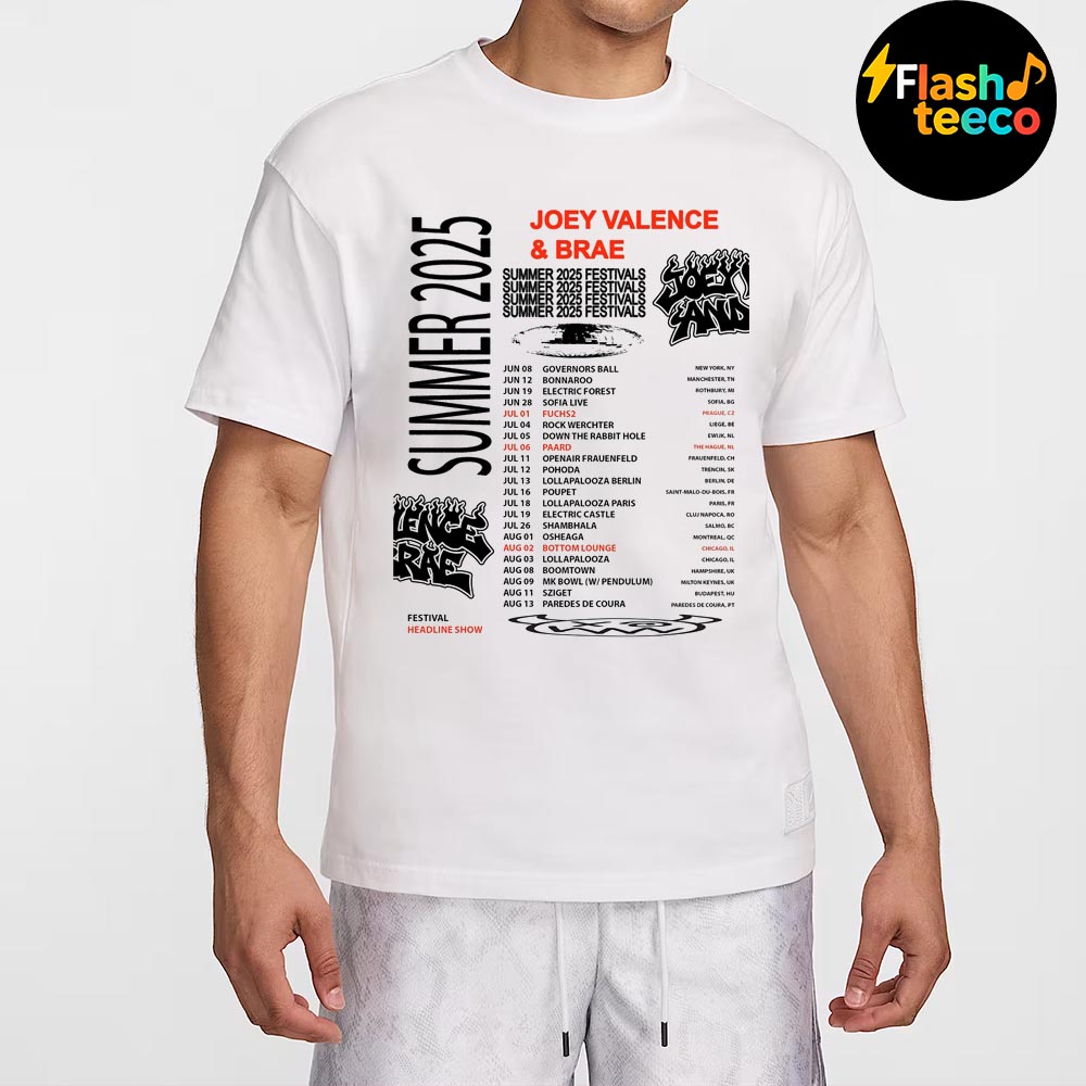 Joey Valence And Brae JVB Summer 2025 Festival Headline Show Essential T-Shirt Joey Valence And Brae JVB Summer 2025 Festival Headline Show Essential T-Shirt