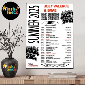 Joey Valence And Brae JVB Summer 2025 Festival Headline Show Home Decor Poster Canvas
