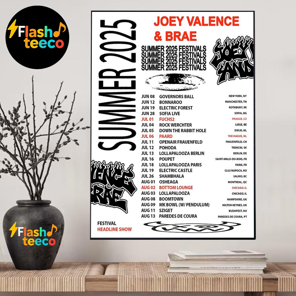 Joey Valence And Brae JVB Summer 2025 Festival Headline Show Home Decor Poster Canvas Joey Valence And Brae JVB Summer 2025 Festival Headline Show Home Decor Poster Canvas