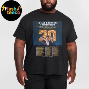 Jonas Brothers x Marshmello JONAS20 Living The Dream Tour Dates List 2025 The All-American Rejects Boys Like Girls Unisex T-Shirt