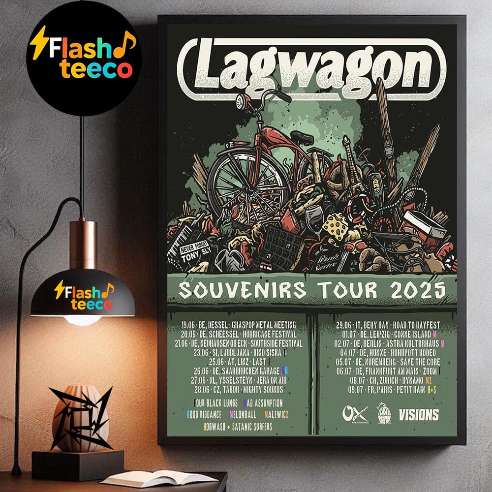 Lagwagon Souvenirs Tour 2025 Dates List Never Forget Tony Sly Wall Art Home Decor Poster Canvas Lagwagon Souvenirs Tour 2025 Dates List Never Forget Tony Sly Wall Art Home Decor Poster Canvas