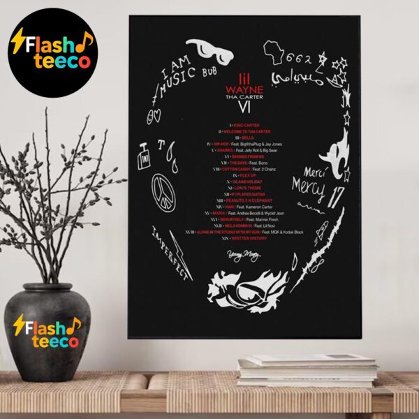 Lil Wayne 2025 Tha Carter VI Official Tracklist Wall Art Home Decor Poster Canvas