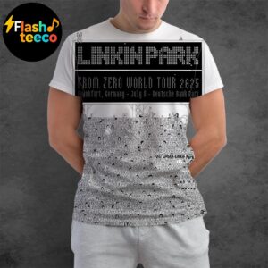 Linkin Park Frankfurt Day 1 Poster 2025 From Zero World Tour At Deutsche Bank Park In Frankfurt DE On July 8th 2025 Art By Eric Nakamura All Over Print Shirt