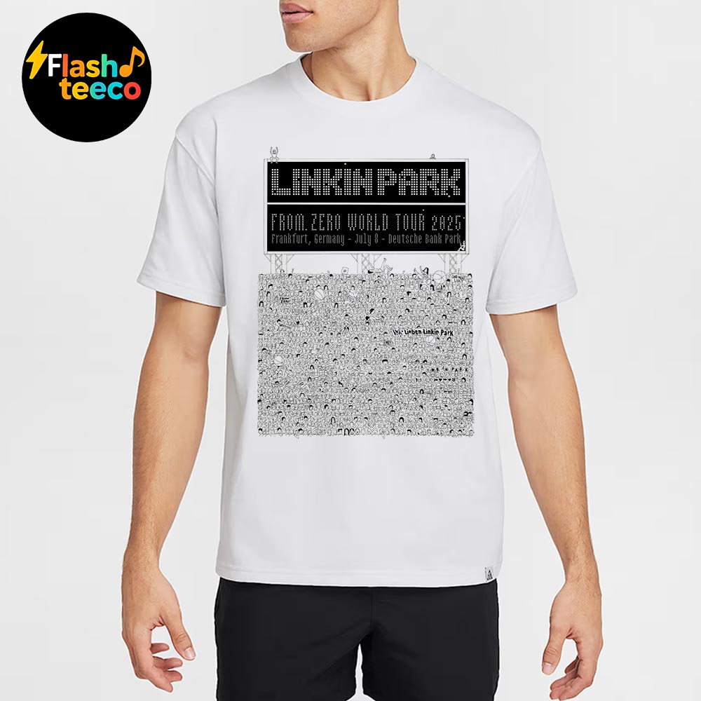 Linkin Park Frankfurt Day 1 Poster 2025 From Zero World Tour At Deutsche Bank Park In Frankfurt DE On July 8th 2025 Art By Eric Nakamura Unisex Essential T-Shirt Linkin Park Frankfurt Day 1 Poster 2025 From Zero World Tour At Deutsche Bank Park In Frankfurt DE On July 8th 2025 Art By Eric Nakamura Unisex Essential T-Shirt