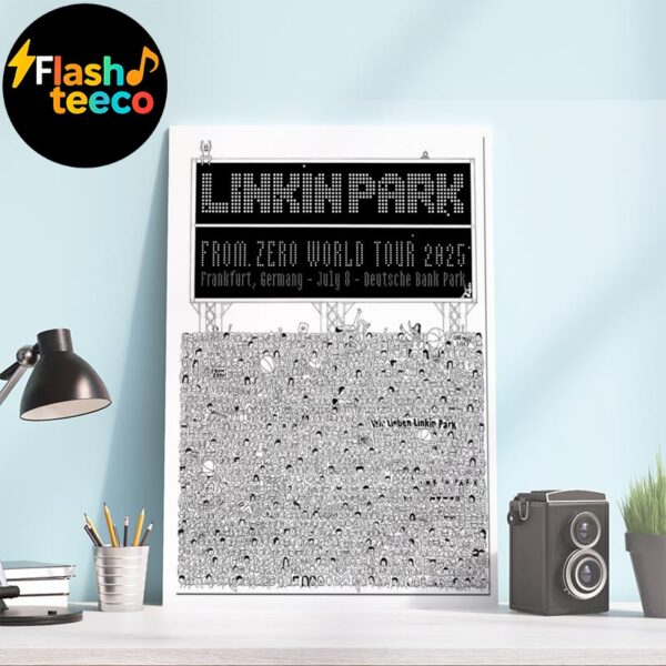 Linkin Park Frankfurt Day 1 Poster 2025 From Zero World Tour At Deutsche Bank Park In Frankfurt DE On July 8th 2025 Art By Eric Nakamura Wall Art Home Decor Poster Canvas
