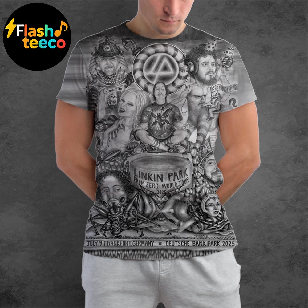 Linkin Park Frankfurt Day 2 Poster 2025 From Zero World Tour At Deutsche Bank Park In Frankfurt DE On July 9th 2025 Art By Fadnat All Over Print Shirt Linkin Park Frankfurt Day 2 Poster 2025 From Zero World Tour At Deutsche Bank Park In Frankfurt DE On July 9th 2025 Art By Fadnat All Over Print Shirt