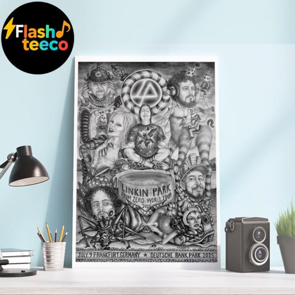 Linkin Park Frankfurt Day 2 Poster 2025 From Zero World Tour At Deutsche Bank Park In Frankfurt DE On July 9th 2025 Art By Fadnat Wall Art Home Decor Poster Canvas