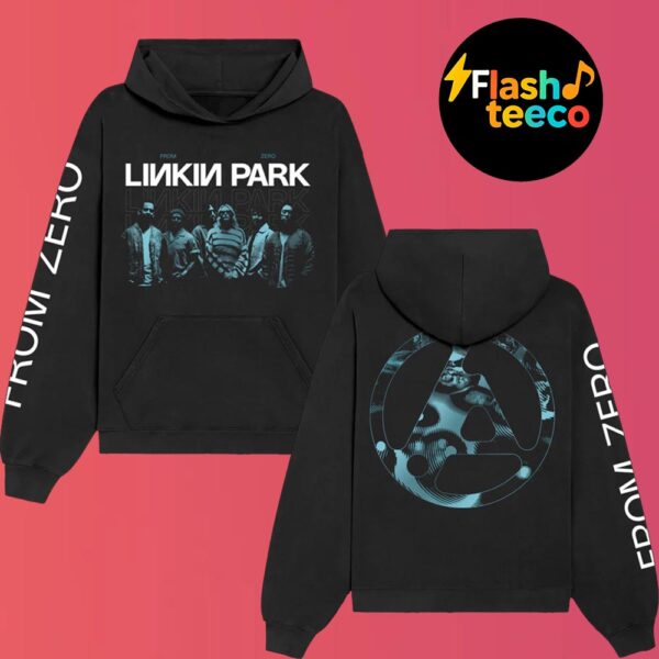 Linkin Park From Zero World Tour 2025 Band Photo Black All Over Print Pullover Hoodie