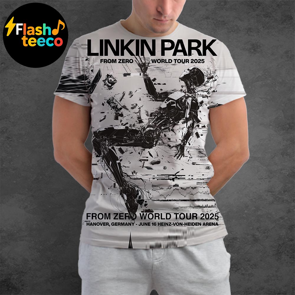 Linkin Park Hanover Poster From Zero World Tour 2025 At Heinz-Von-Heiden Arena In Hanover DE On June 16th 2025 Art By PJ Richardson All Over Print Shirt Linkin Park Hanover Poster From Zero World Tour 2025 At Heinz-Von-Heiden Arena In Hanover DE On June 16th 2025 Art By PJ Richardson All Over Print Shirt