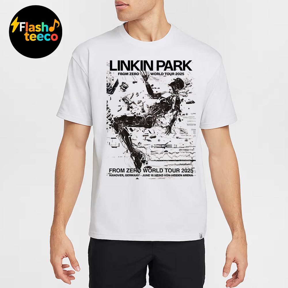 Linkin Park Hanover Poster From Zero World Tour 2025 At Heinz-Von-Heiden Arena In Hanover DE On June 16th 2025 Art By PJ Richardson Unisex Essential T-Shirt Linkin Park Hanover Poster From Zero World Tour 2025 At Heinz-Von-Heiden Arena In Hanover DE On June 16th 2025 Art By PJ Richardson Unisex Essential T-Shirt