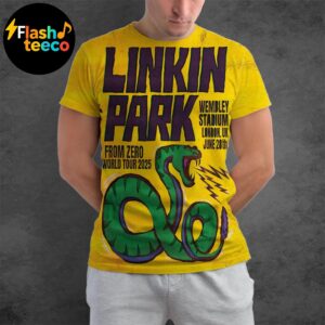Linkin Park London Poster 2025 From Zero World Tour At Wembley Stadium In London UK On June 28th 2025 Art By Paul Insect All Over Print Shirt