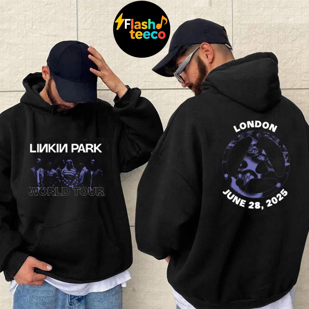 Linkin Park London Tee From Zero World Tour 2025 At Wembley Stadium In London UK On June 28 2025 Two Sided Unisex T-Shirt Linkin Park London Tee From Zero World Tour 2025 At Wembley Stadium In London UK On June 28 2025 Two Sided Unisex T-Shirt