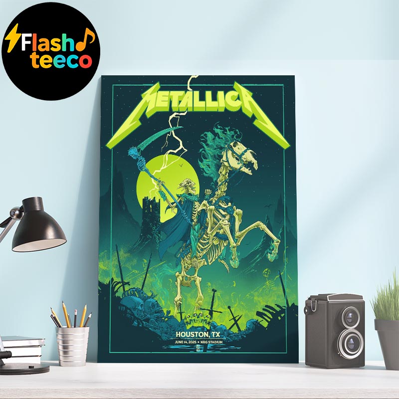 Metallica M72 Houston TX The Venue Skeleton Rides The Reaper Tonight Poster North America Tour 2025 M72 World Tour At NRG Stadium In Houston TX On June 14th 2025 Home Decor Wall Art Poster Canvas Metallica M72 Houston TX The Venue Skeleton Rides The Reaper Tonight Poster North America Tour 2025 M72 World Tour At NRG Stadium In Houston TX On June 14th 2025 Home Decor Wall Art Poster Canvas
