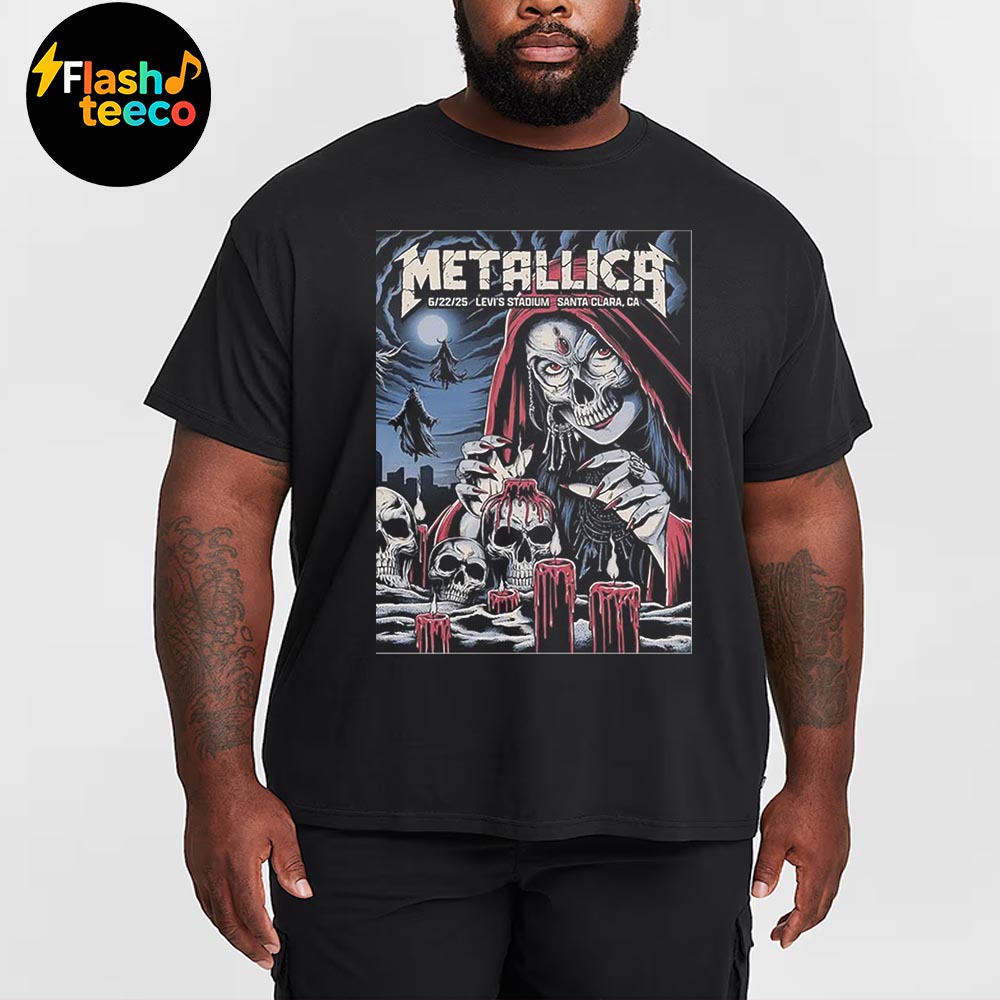 Metallica M72 Santa Clara 2025 Night 2 Venue Poster At Levi’s Stadium In Santa Clara CA On June 22nd 2025 Unisex Essential T-Shirt Metallica M72 Santa Clara 2025 Night 2 Venue Poster At Levi’s Stadium In Santa Clara CA On June 22nd 2025 Unisex Essential T-Shirt