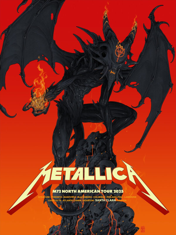 Metallica M72 Santa Clara 2025 Pop Up Shop Poster M72 North American Tour 2025 M72 World Tour At Levi's Stadium In Santa Clara CA On June 20 22 2025 Art By Vance Kelly