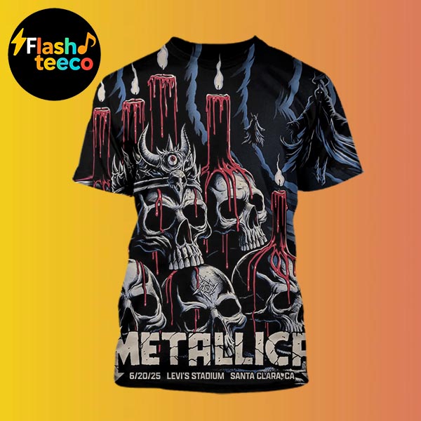 Metallica M72 Santa Clara 2025 The First Poster Of 2 Shows At Levi's Stadium In Santa Clara CA On June 20th 2025 All Over Print Shirt Metallica M72 Santa Clara 2025 The First Poster Of 2 Shows At Levi's Stadium In Santa Clara CA On June 20th 2025 All Over Print Shirt