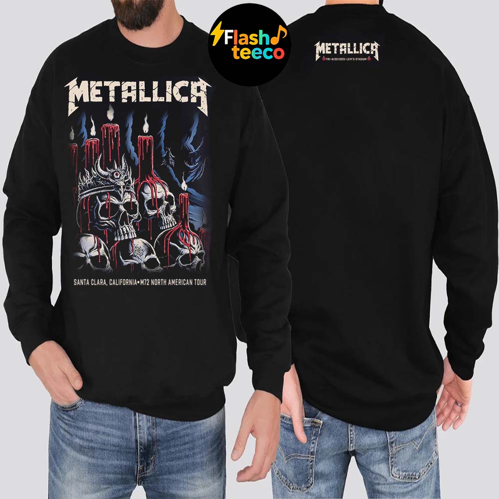 Metallica M72 Santa Clara 2025 The Venue Tee For Night 1 At Levi’s Stadium In Santa Clara CA On June 20th 2025 Two Sides Unisex T-Shirt Metallica M72 Santa Clara 2025 The Venue Tee For Night 1 At Levi’s Stadium In Santa Clara CA On June 20th 2025 Two Sides Unisex T-Shirt