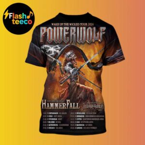 Powerwolf 2026 Wake Up The Wicked Tour Poster Schedule Dates And Cities List With Special Guests HammerFall And Wind Rose All Over Print Shirt