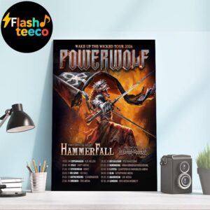 Powerwolf 2026 Wake Up The Wicked Tour Poster Schedule Dates And Cities List With Special Guests HammerFall And Wind Rose Home Decor Poster Canvas
