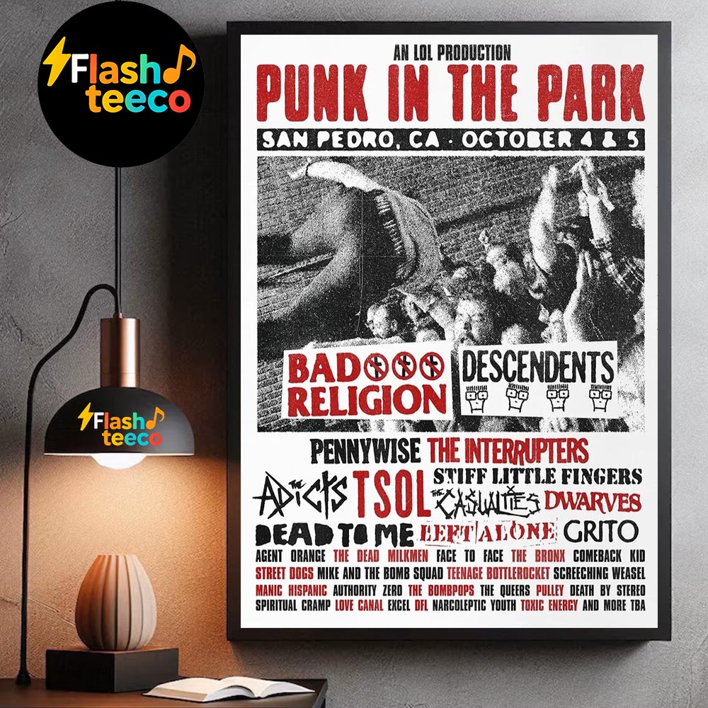 Punk In The Park 2025 With Headliners Bad Religion Descendents At Berth 46 In San Pedro CA On October 4-5 2025 Home Decor Poster Canvas Punk In The Park 2025 With Headliners Bad Religion Descendents At Berth 46 In San Pedro CA On October 4-5 2025 Home Decor Poster Canvas