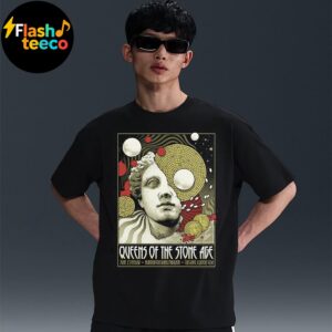 Queens Of The Stone Age The End Is Nero 2025 Poster Show At Huntington Bank Pavilion In Chicago Illinois USA On June 21st 2025 Art By Arcane Path Unisex T-Shirt