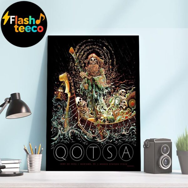 Queens Of The Stone Age The End Is Nero Poster Show At Breese Stevens Field In Madison WI On June 20th 2025 Art By Miles Tsang Home Decor Poster Canvas