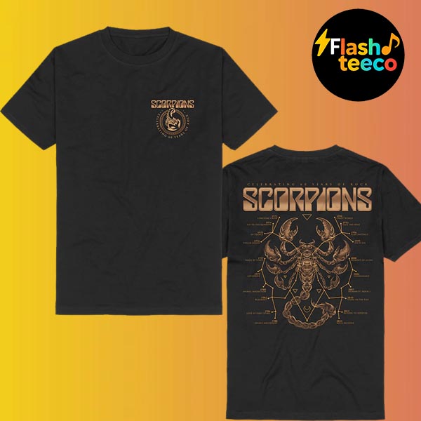 Scorpions Celebrating 60 Years Of Rock 1965-2025 Discography Tee Two Sided Unisex T-Shirt Scorpions Celebrating 60 Years Of Rock 1965-2025 Discography Tee Two Sided Unisex T-Shirt