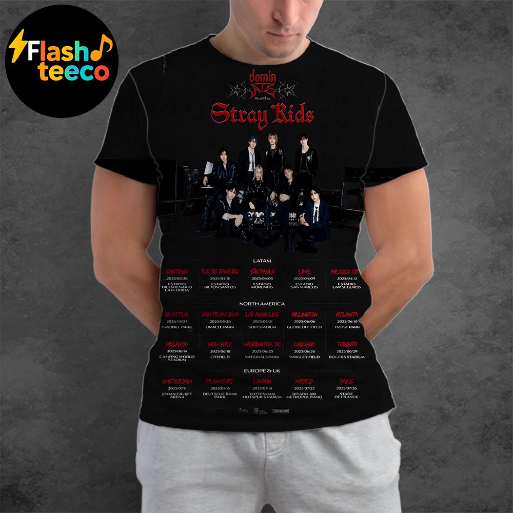 Stray Kids dominATE 2025 Stadium World Tour Poster All Over Print Shirt Stray Kids dominATE 2025 Stadium World Tour Poster All Over Print Shirt
