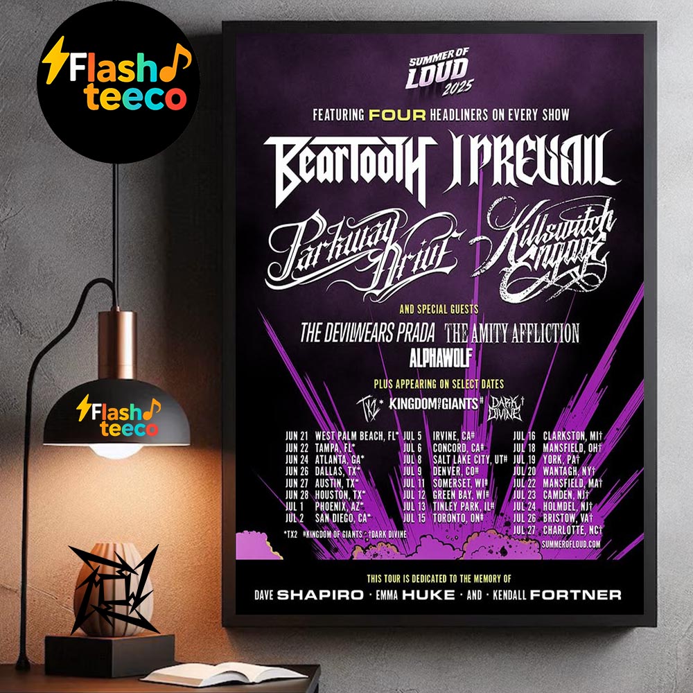 Summer Of Loud Festival 2025 Featuring 4 Headliners On Every Show Beartooth I Prevail Killswitch Engage And Parkway Drive Wall Art Home Decor Poster Canvas Summer Of Loud Festival 2025 Featuring 4 Headliners On Every Show Beartooth I Prevail Killswitch Engage And Parkway Drive Wall Art Home Decor Poster Canvas