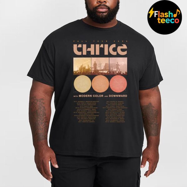 Thrice Fall Tour 2025 Poster Headlining Dates List With Modern Color And Downward Essential T-Shirt