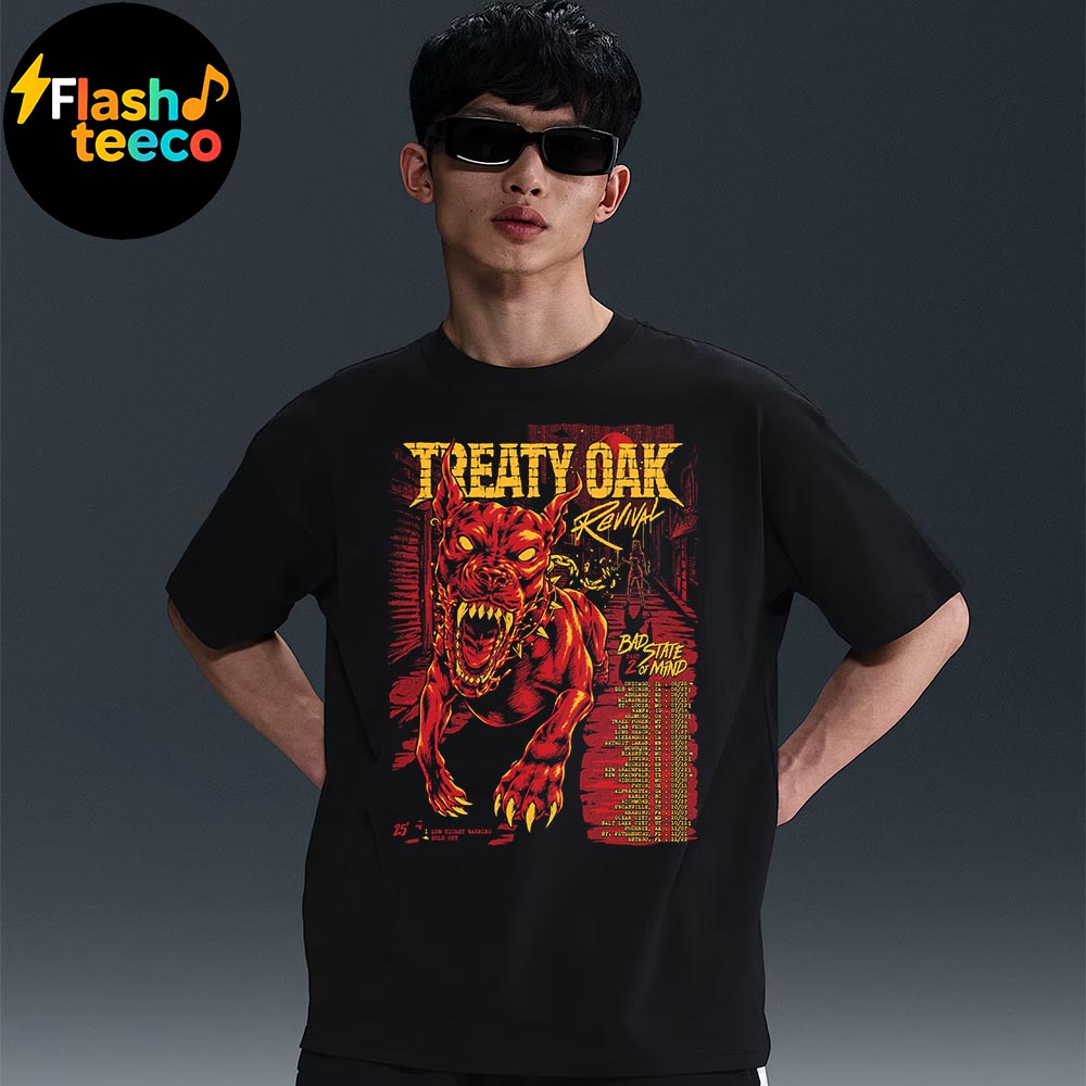 Treaty Oak Revival 2025 Bad State Of Mind Part 2 Poster Leg 2 Dates List Unisex Essential T-Shirt Treaty Oak Revival 2025 Bad State Of Mind Part 2 Poster Leg 2 Dates List Unisex Essential T-Shirt