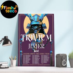 Trivium 2025 Ascend Above The Ashes Tour Dates List With Very Special Guests Jinjer And Heriot From October 31st To December 14th 2025 Home Decor Poster Canvas