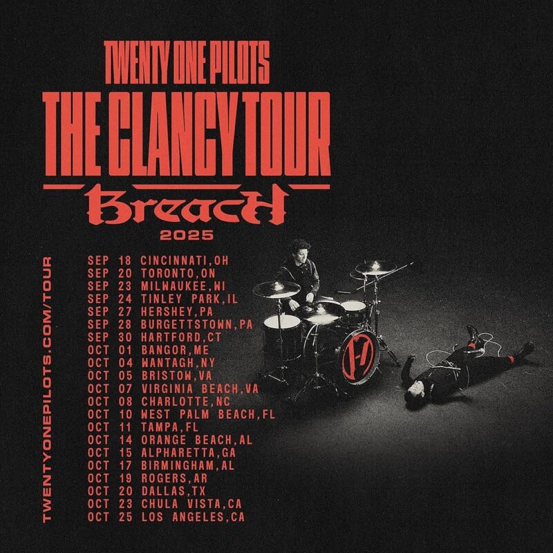 Twenty One Pilots Announce THE CLANCY TOUR BREACH 2025 Dates List