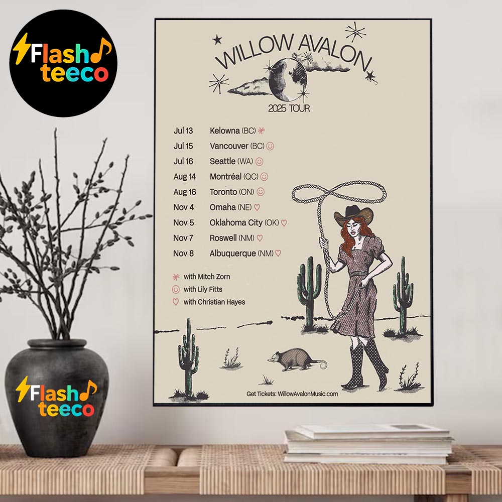 Willow Avalon 2025 Tour Dates List With Special Guests Mitch Zorn Lily Fitts And Christian Hayes Home Decor Poster Canvas Willow Avalon 2025 Tour Dates List With Special Guests Mitch Zorn Lily Fitts And Christian Hayes Home Decor Poster Canvas