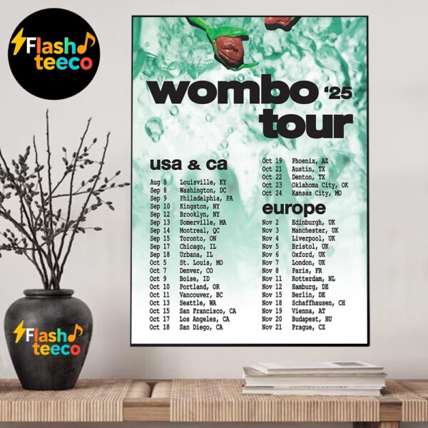 Wombo Rocks 2025 Tour Poster Full Dates List For USA CA And Europe Home Decor Poster Canvas