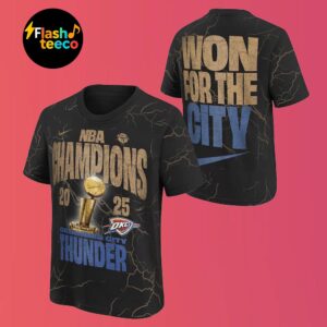 Won For The City Nike x Oklahoma City Thunder 2025 NBA Champions All Over Print Unisex Essential T-Shirt