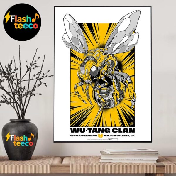 Wu Tang Clan Forever The Final Chamber Tour 2025 Atlanta Poster Killer Bees At State Farm Arena In Atlanta GA On June 11th 2025 Wall Art Home Decor Poster Canvas